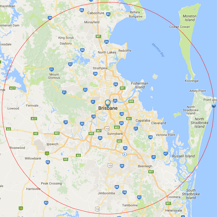 Door Repairs Brisbane Service Area Outline Map